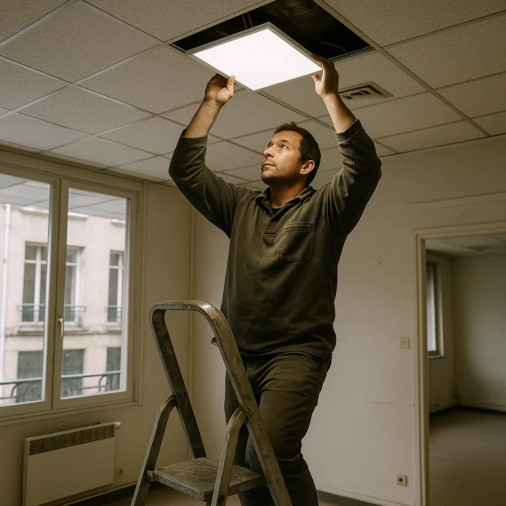 Illustration — Reprise de l'éclairage d'un local professionnel